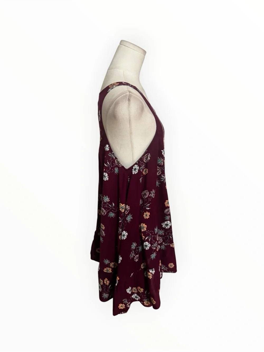 FREE PEOPLE Intimately Annka Boarder Slip Dress Plum Floral Geo Tank Swing XS S